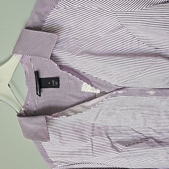 Lane Bryant Office purple striped long sleeve button down NWT size 26 - Picture 5 of 7